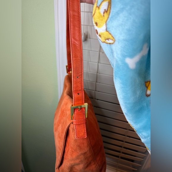 Fendi Mama Baguette Orange Suede Bag w/ Dustbag - Picture 10 of 11